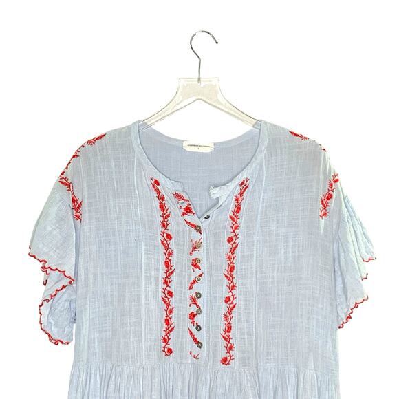 Goodnight Macaroon L Baby Blue Tiered Ruffle Mini Dress Embroidery *flaw - Picture 5 of 9